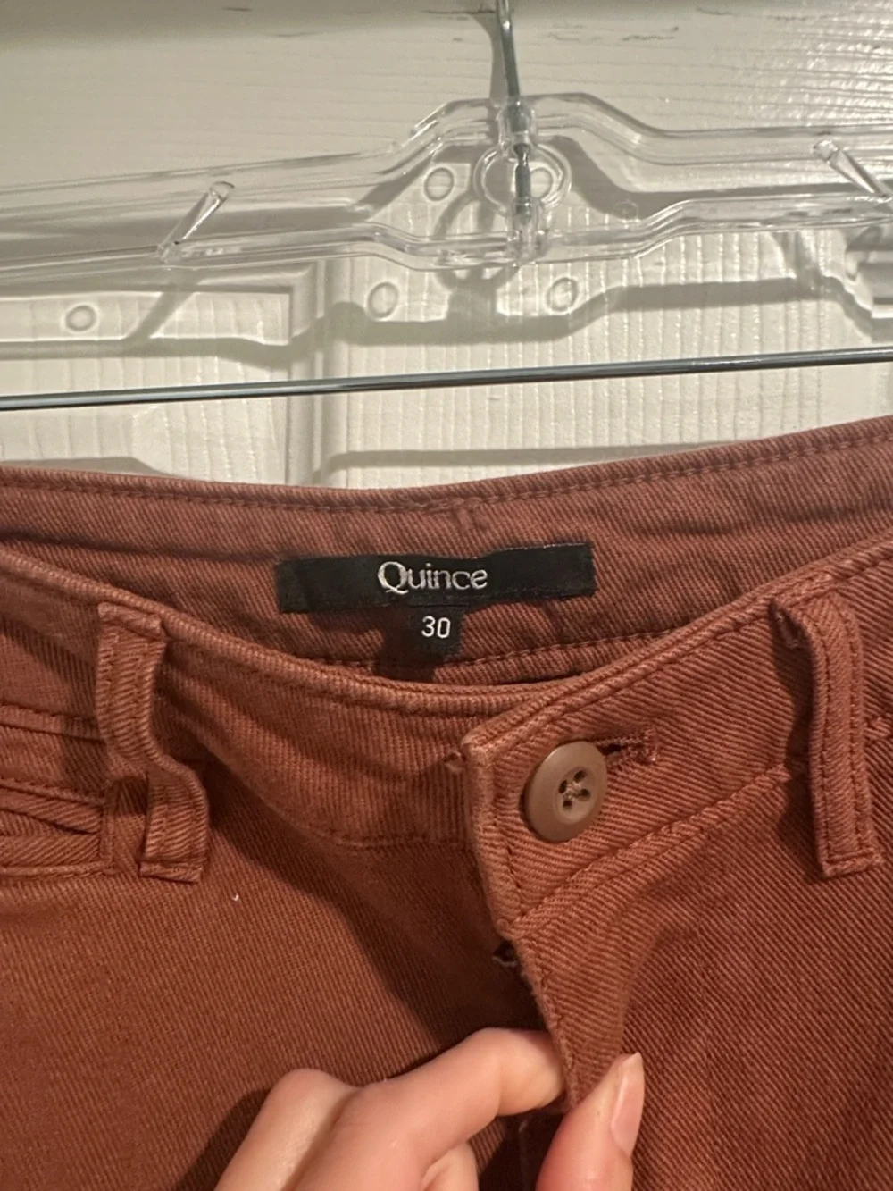 Quince Rust Wide-Leg, High Rise Crop Pants. Waist 30